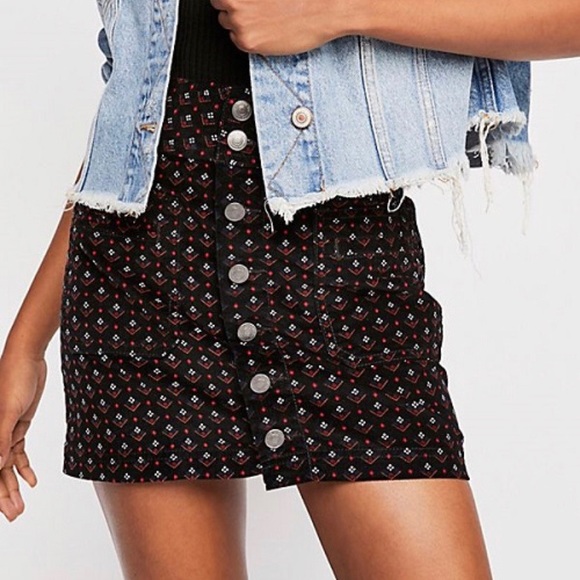 Free People Dresses & Skirts - NWT Size 29 Free People Black Corduroy Skirt